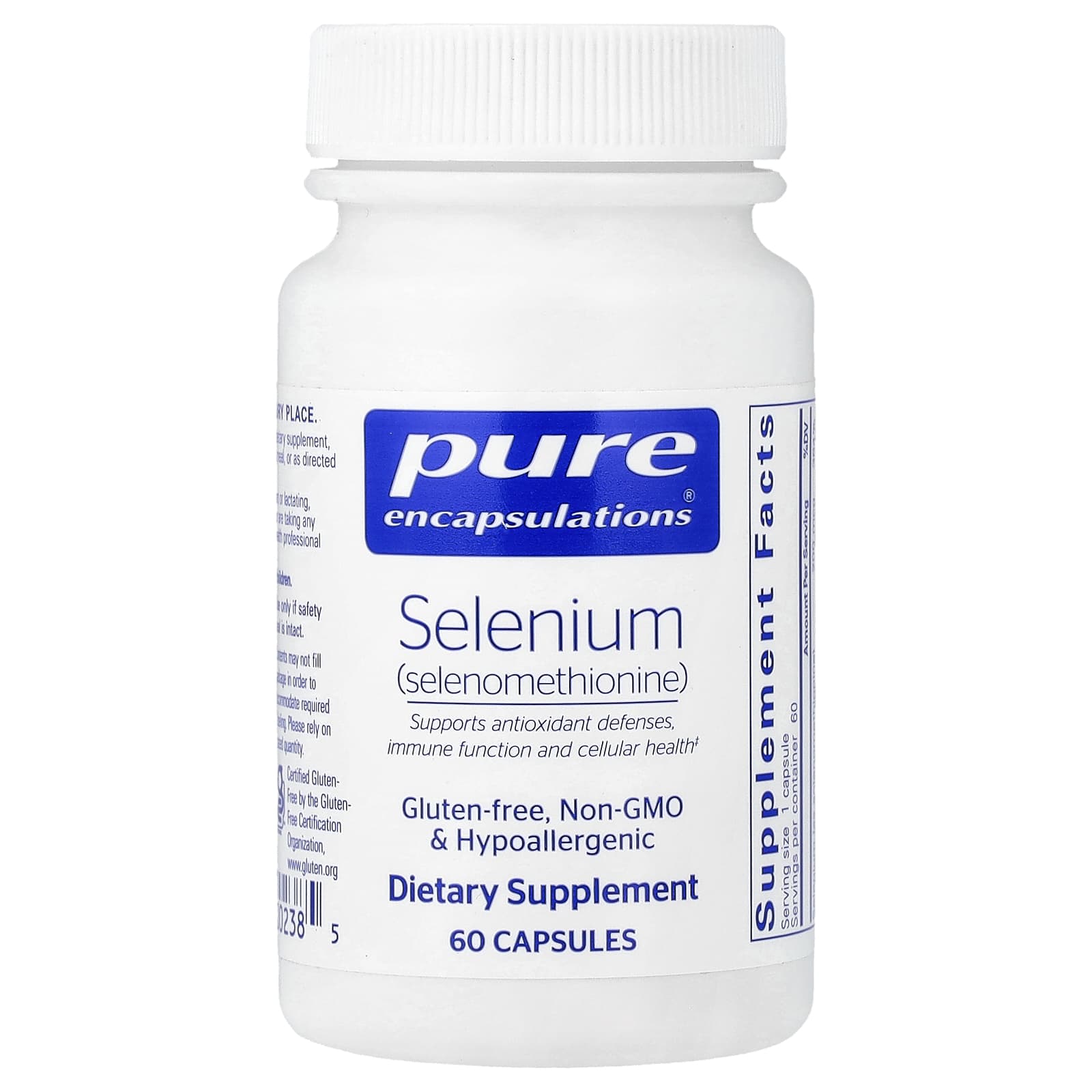 Pure Encapsulations, Selenium (Selenomethionine), 60 Capsules UPC 766298002385 | Hilife Vitamins